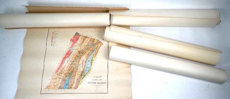 Five 19th century US Pennsylvania Geological Survey map engravings