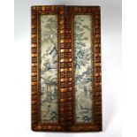 Two Chinese Kesi work silk embroidered panels in gilt frames