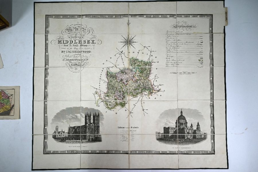 Three linen-backed folding maps - Image 2 of 14