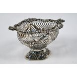 Victorian silver pierced basket