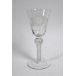 An antique Jacobite wine glass