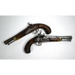 A pair of reproduction flintlock boot-pistols