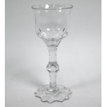 A late Georgian Irish (probably) cut wine glass