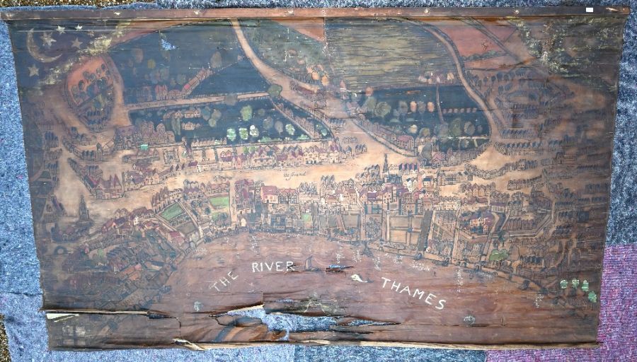 A 19th century large naive panorama of London - Image 2 of 20
