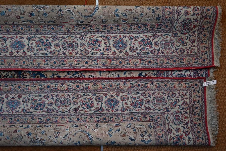 A very fine Persian Kashan carpet, mid 20th century, part silk, retailed by Lidchi's - Image 8 of 10