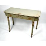 A Victorian gilt and painted demi-lune side table in Adam Revival style