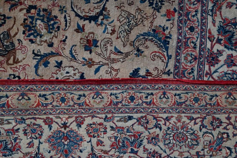 A very fine Persian Kashan carpet, mid 20th century, part silk, retailed by Lidchi's - Image 5 of 10