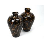 A pair of Chinese Song style tortoiseshell glazed vases