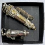 Two silver-plated Rifle Officer's whistles