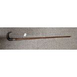 A Dumonthier Patent rosewood .410 bore walking stick with horn handle