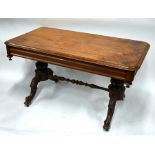 A Regency mahogany library table, with a frieze drawer to each end