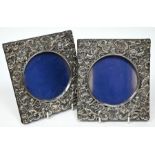 Pair of Edwardian silver-faced photograph frames