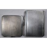 Two Art Deco silver cigarette cases