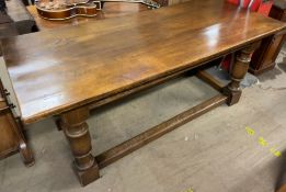 A 20th century oak refectory table,