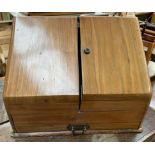 An Edwardian walnut stationery cabinet,