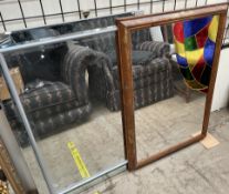 A gilt framed wall mirror,