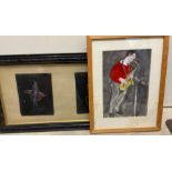 Philip Munday A saxophonist Watercolour Signed Together with two tapestry pictures