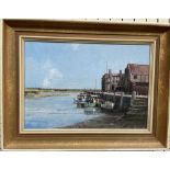 20th century British School Blakeney Harbour Oil on board Indistinctly signed