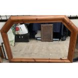 A pine overmantle mirror