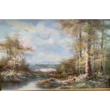 Scott Myerds River Scene Oil on canvas Signed