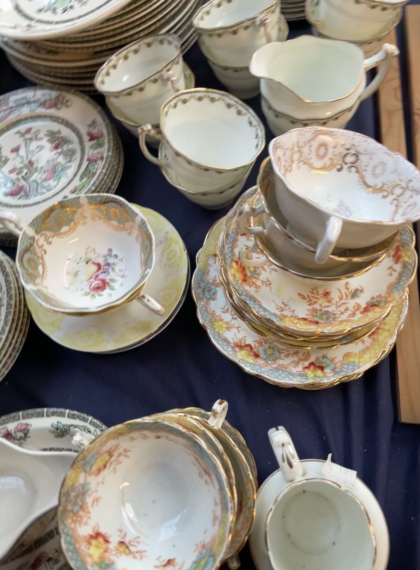 An Indian tree pattern part tea and dinner service together with copper lustre jugs, - Image 2 of 3