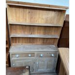 A Victorian pine dresser, with a waterfall rack,