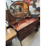 An Edwardian mahogany dressing table,