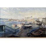 Roy Mason Harbour scene Watercolour Signed