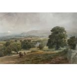 Arthur Miles Landscape scene with cattle in the foreground Watercolour Together with two other