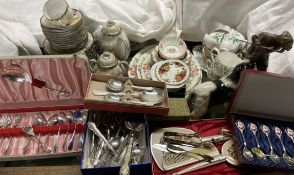 A Royal Albert Travellers Joy part tea set together with a Japanese part tea set,