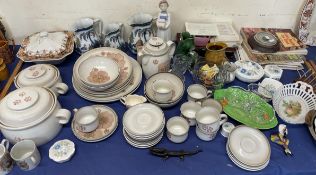 A Denby floral decorated part dinner set, together with graduated jugs, glasswares,