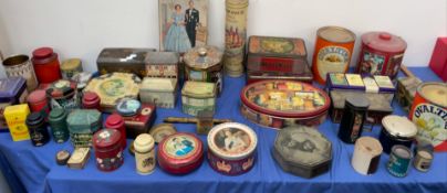 A collection of tins and boxes