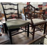 A George III mahogany camel back dining chair,