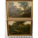 19th century British School A landscape scene with figures Oil on canvas Indistinctly