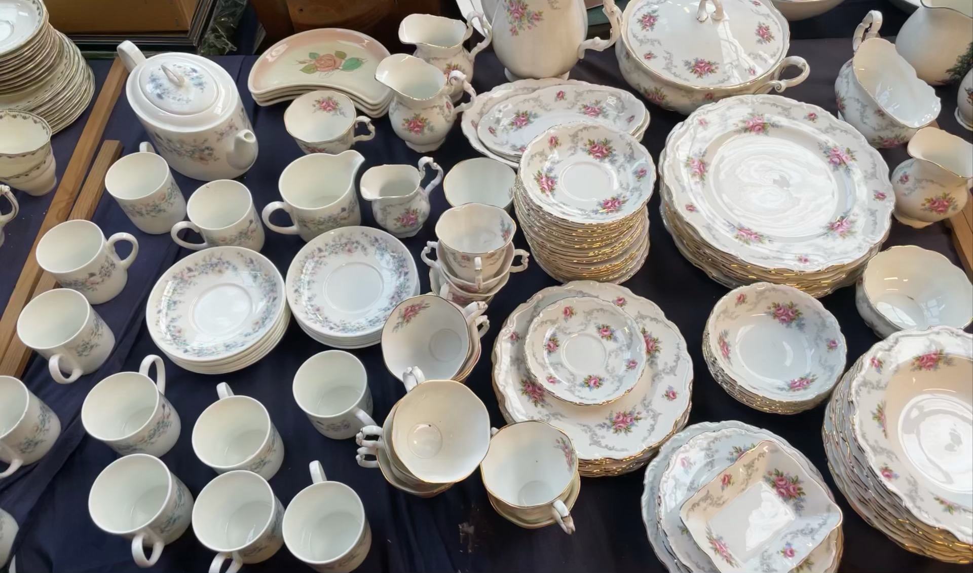 A Royal Albert Tranquility pattern part tea and dinner set together with a Wedgwood Angela pattern