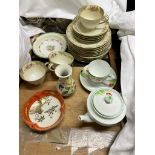 A Noritake part tea set together with assorted pottery