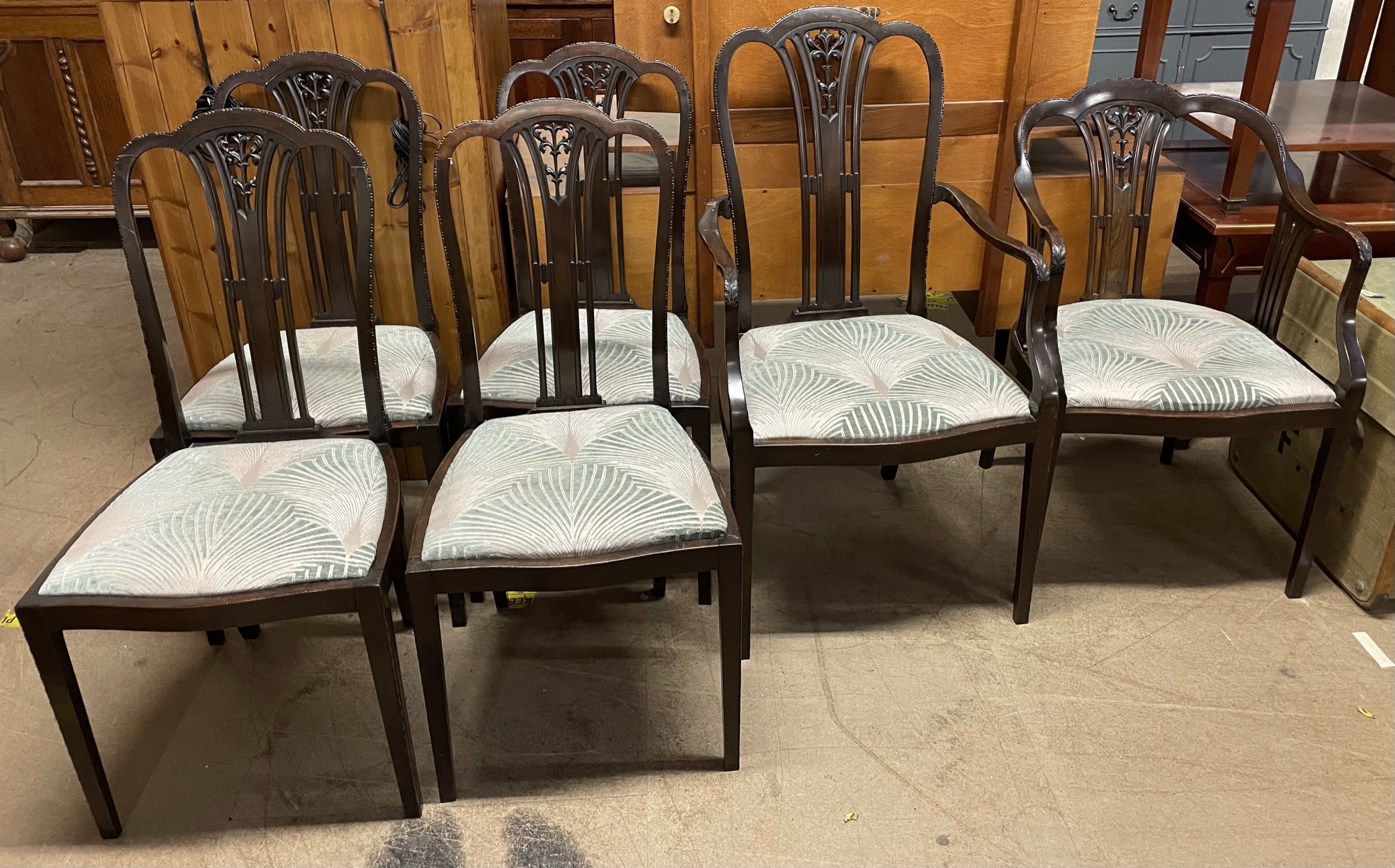 An Edwardian mahogany part salon suite comprising a Lady's chair, - Image 3 of 3