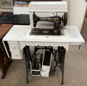 A Singer sewing machine table,