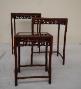 A nest of three Chinese hardwood tables,