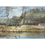 Dora Hurst Landscape scene Watercolour Together with two others by the same artist