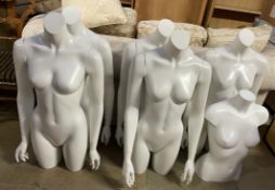 Eleven assorted Shop mannequins