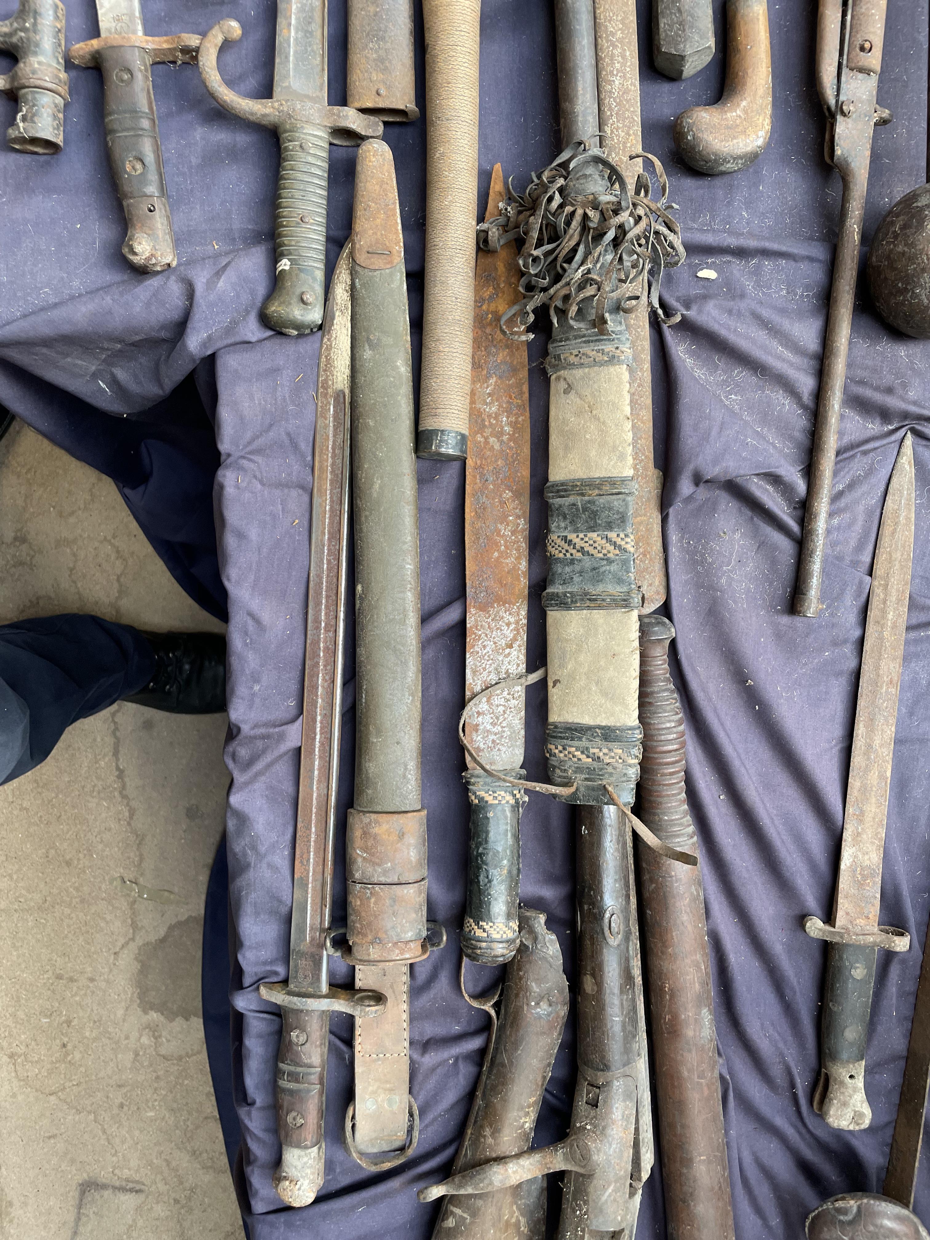 Assorted bayonets, spears, clubs, daggers, - Image 3 of 7