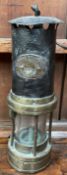 A Cambrian Collieries Clydach Vale steel and brass miners lamp,