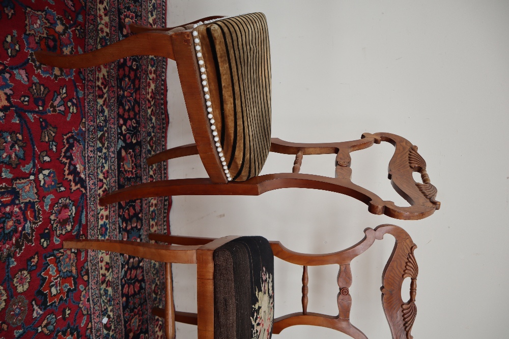 A Biedermeier style salon suite comprising a three seater settee, - Image 2 of 9