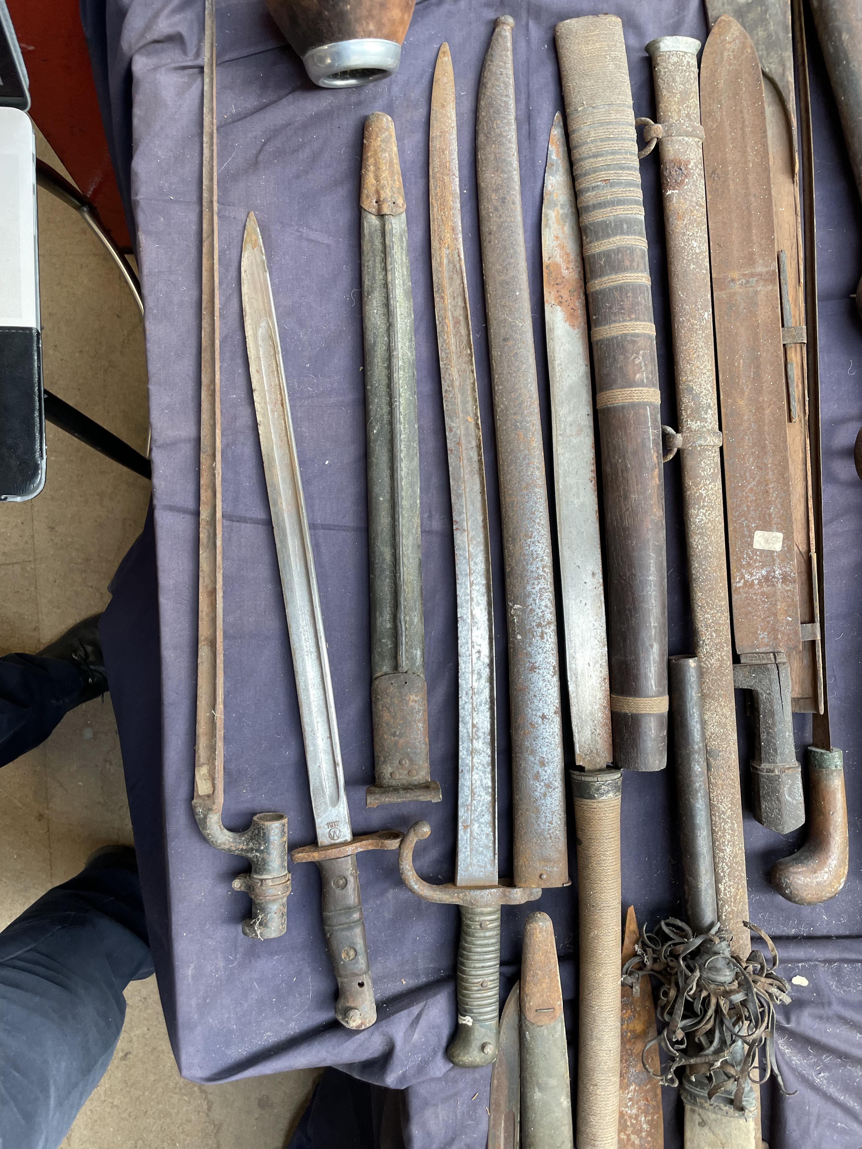 Assorted bayonets, spears, clubs, daggers, - Image 4 of 7