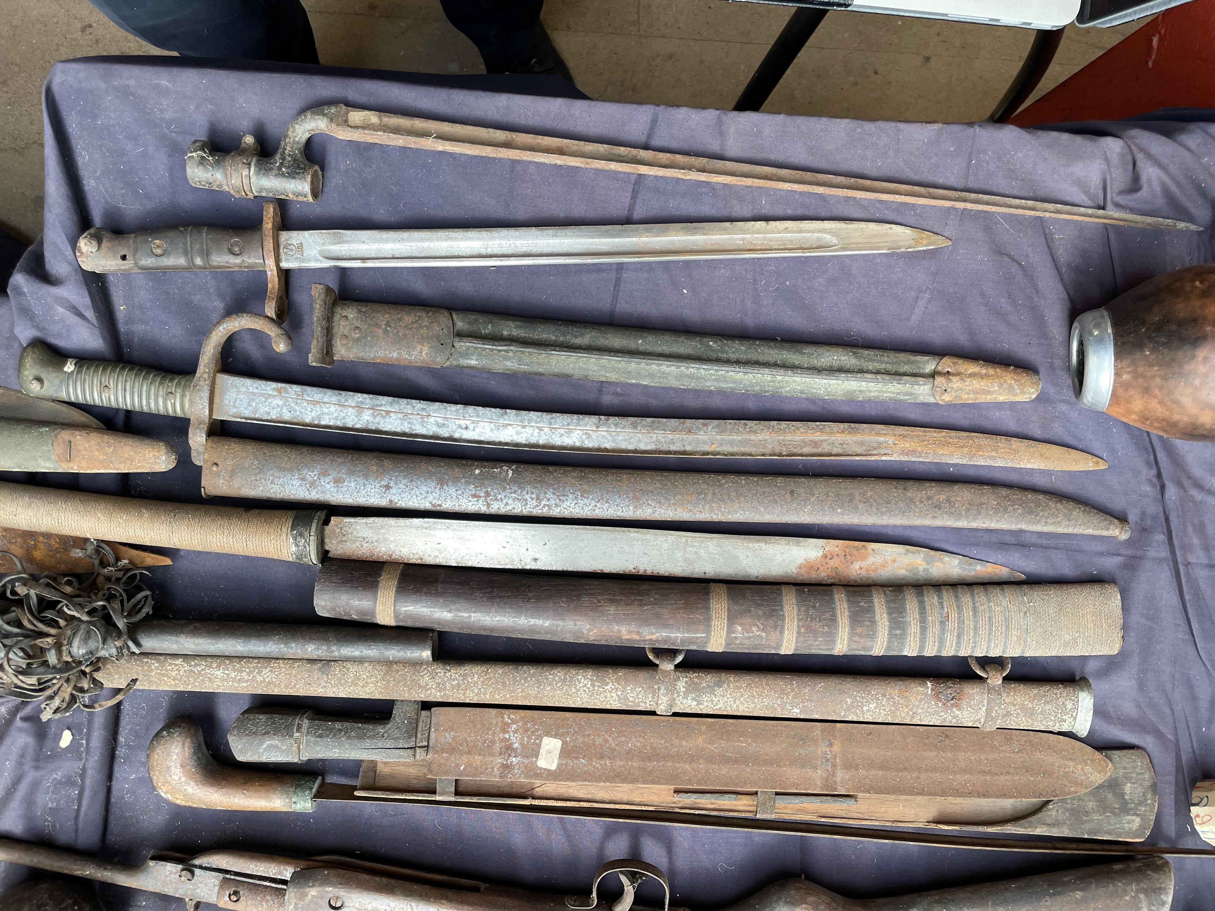 Assorted bayonets, spears, clubs, daggers, - Image 6 of 7