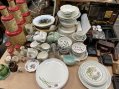 A Bristol pottery Marina pattern part dinner set together with a Portmeirion The Botanic Gardens