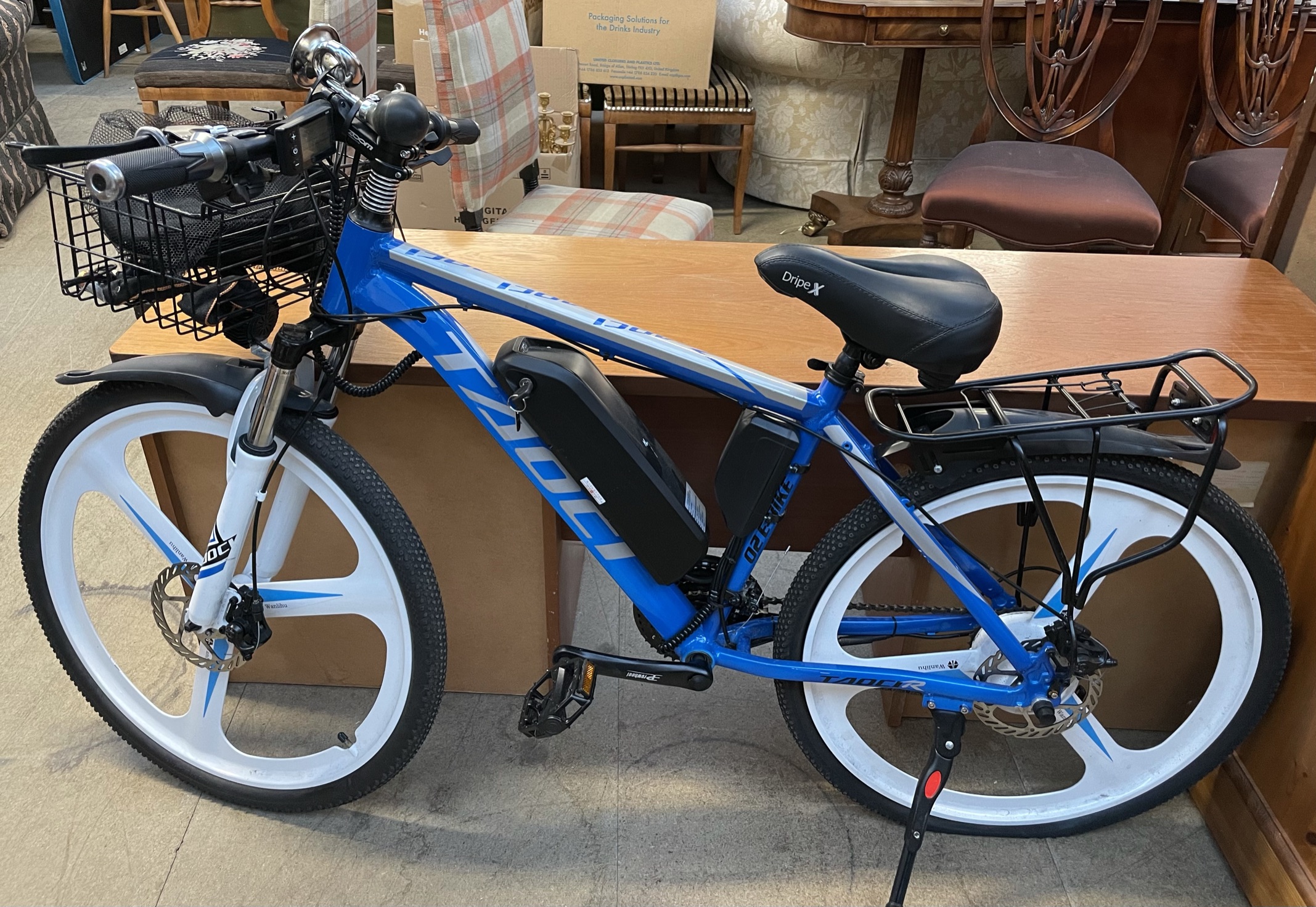 A Taoci o2 Electric Bicycle, with an aluminium frame,