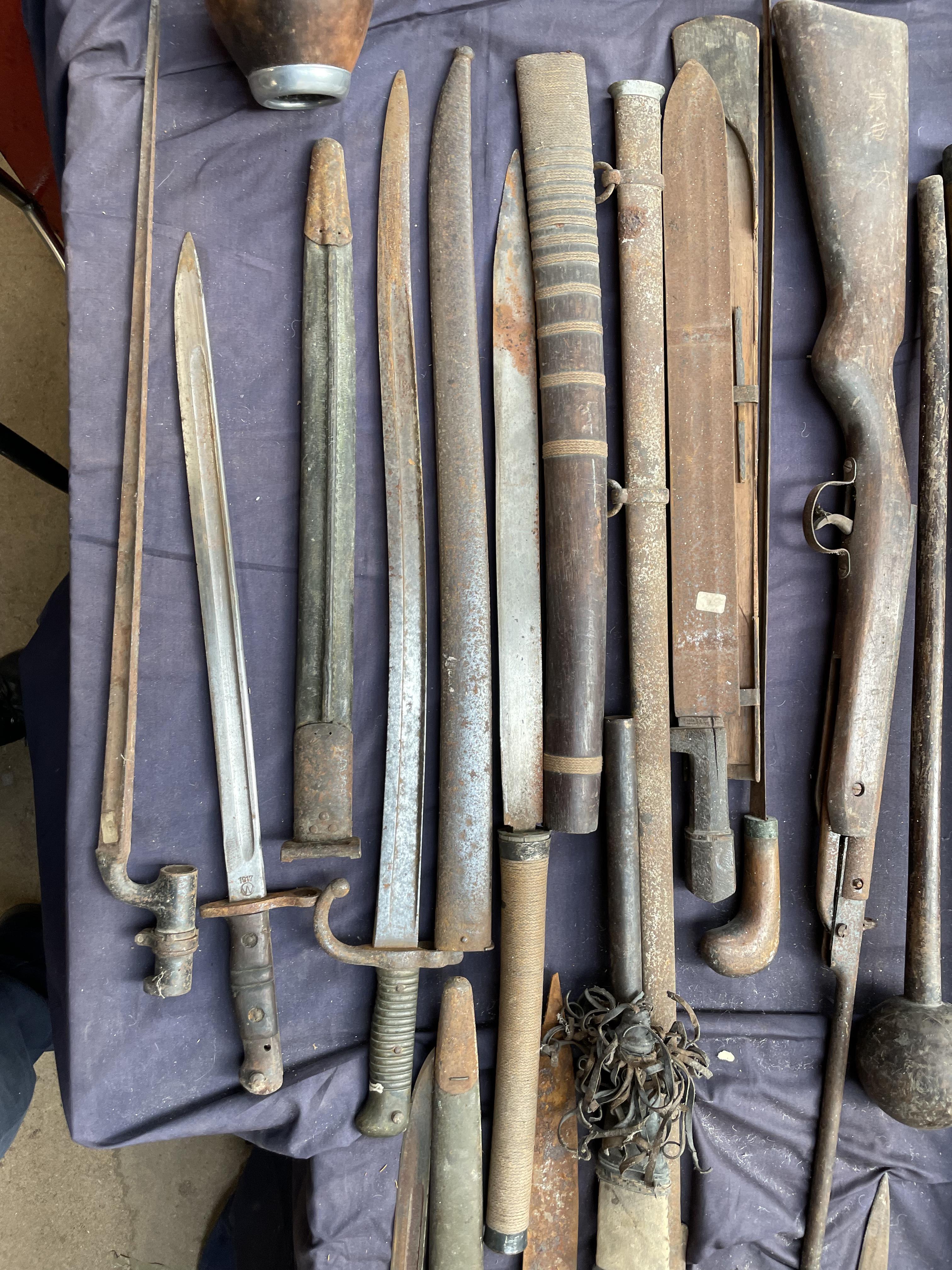 Assorted bayonets, spears, clubs, daggers, - Image 5 of 7