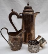 A George V silver hot water pot,